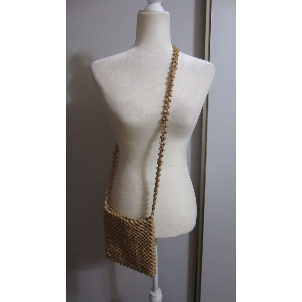 Collection XIIX Wood Beaded Lined Boho Crossbody Bag